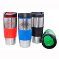 16 Oz. Double Walled Tumbler w/ Rubber Sleeve